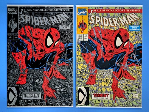 Spider-man #1 Marvel (1990) McFarlane Green + Silver Variant NM/NM+ Lot Of (2)🔥