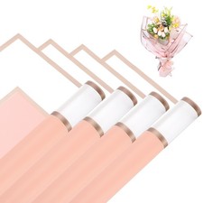Flower Wrapping Paper, 57cm/22 Inch Pink Packaging Paper, Pack of 20
