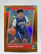 2021 Panini Donruss Optic Rated Orange Prizm /199 Jason Preston #160 Rookie RC