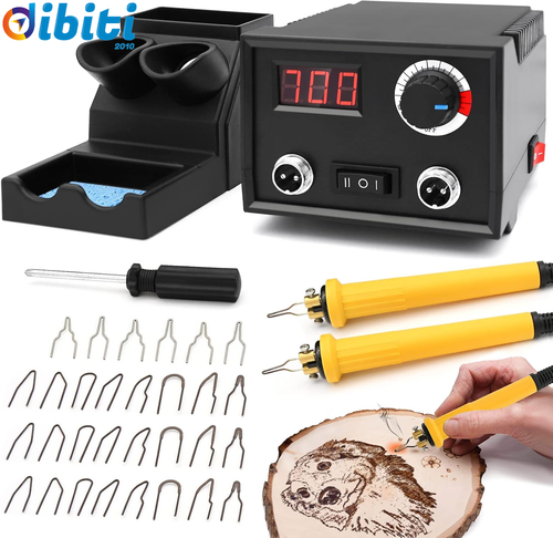 Macchina per Pirografia, 60W Pirografo per Legno Professionale Digitale Tempera - Foto 8 di 13
