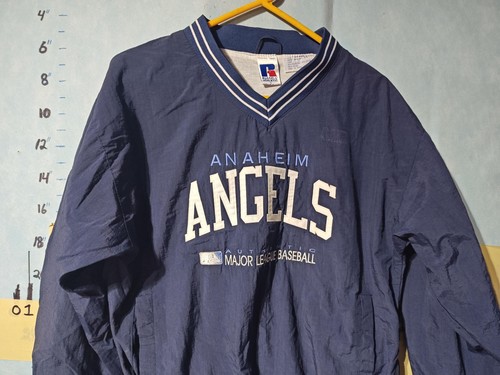 Vintage Anaheim Angels Jacket Mens Large Navy MLB Baseball Pullover Windbreaker - Picture 3 of 9