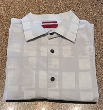 Men's- Long Sleeve- Button Down- Dress Shirt- Alfani- Modern Fit- Large- Grey