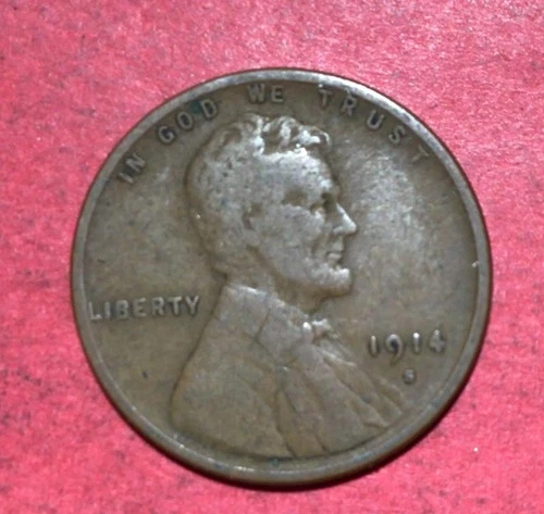 1914S US LINCOLN Cent! "San Francisco" Mint! VG+! Lower Mintage! Old US Coin!