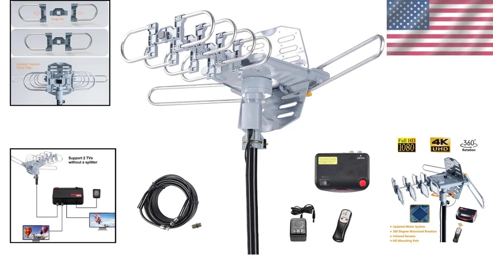 Antena HDTV 150 millas - Doble salida de TV - Resistente a la intemperie Foto 2 de 4