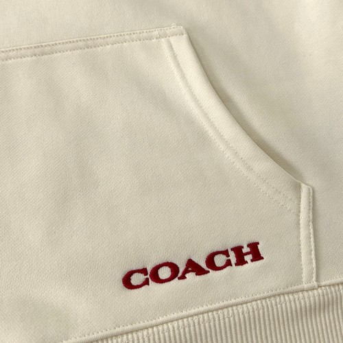 NUEVO CON ETIQUETAS COACH Hombre Mujer Unisex Blanco Dragón Sudadera con Capucha con Sombrero Algodón - Imagen 8 de 8