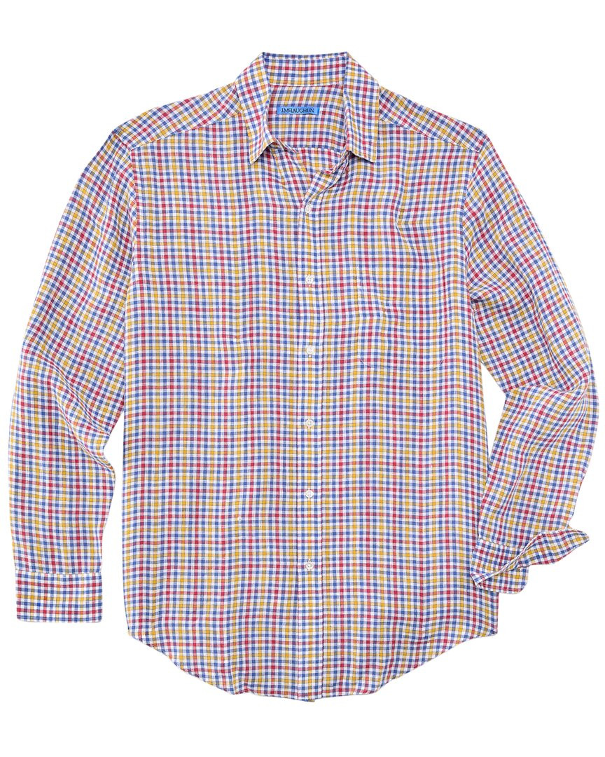 Мужская льняная рубашка из ткани J.Mclaughlin Gingham Gramercy