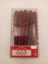 Christmas Glitter Icicles Holiday Christmas Ornaments by Holiday Time RED 24