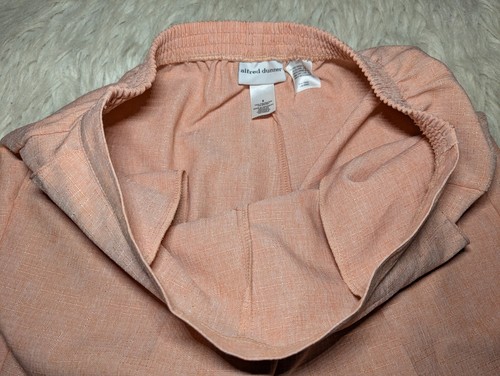 ALFRED DUNNER Pull On Orange Pants Womens Sz 8 POLYESTER Elastic Waist Pockets - Picture 4 of 9