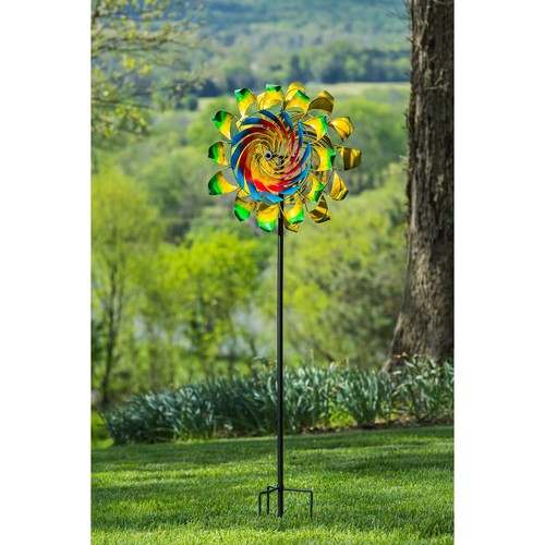Remolino de color primario de 75"H con bordes curvos girador de viento - Imagen 3 de 3