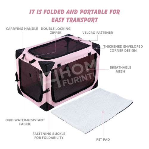 Dog Pet Cat Crate Cage Soft Rabbit Hutch Bird Puppy Bunny Carrier Travel Indoor - Picture 5 of 12
