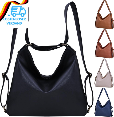 Bestash Damen Rucksack Leder,Handtasche Rucksack Tasche 2 in 1,Einfarbig Elegant - Bild 11 von 12