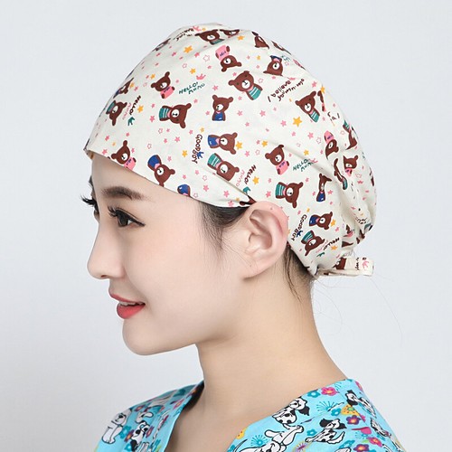 Womens/Mens Florals Printed Cap Scrub Hat/Cap Head Wear Adjustable Accessories - Picture 561 of 660