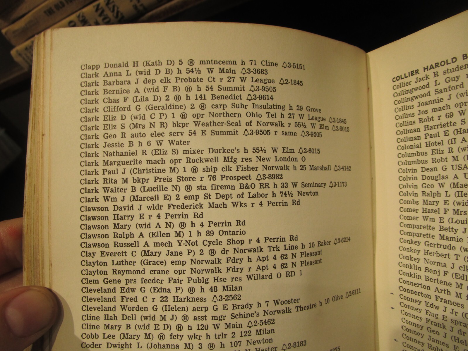 1954 Norwalk Ohio City Directory Book Business Index Yellow Pages Phone Numbers eBay