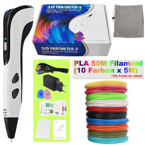DIY Kinder 3D Stifte Set 3D Druckstift 9-100M PLA Filament 3D Printing Pen + Bag - Bild 24 von 31