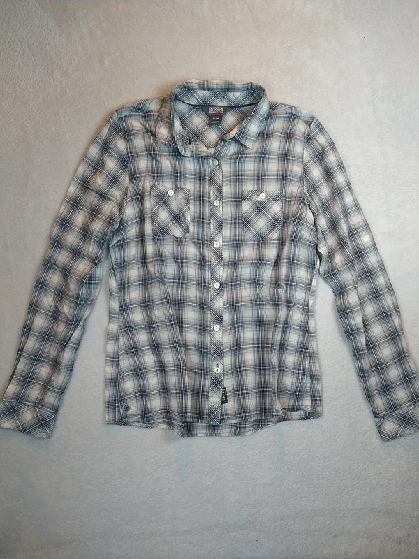 outdoor-research cierra flannel long sleeve roll tab cotton shirt