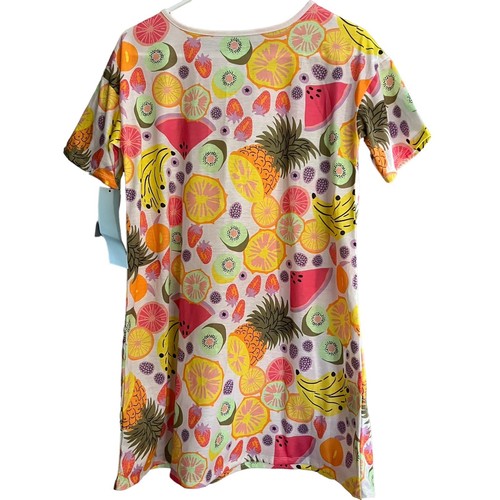 Cat & Jack Multicolor Fruit Print Short Sleeve Nightgown Girls Size XL(14) - Picture 2 of 7
