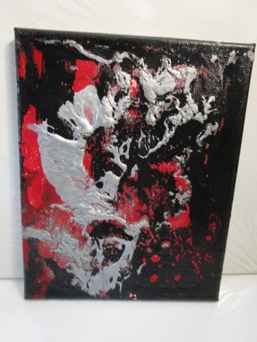 original abstraktes Gemälde auf Leinwand Graffiti Moschus Yai 8x10 - Bild 2 von 7