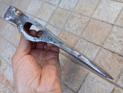 Hacha y martillo Cooper antiguos de acero al carbono hechos a mano forjados afilados en un solo lado - Imagen 4 de 22