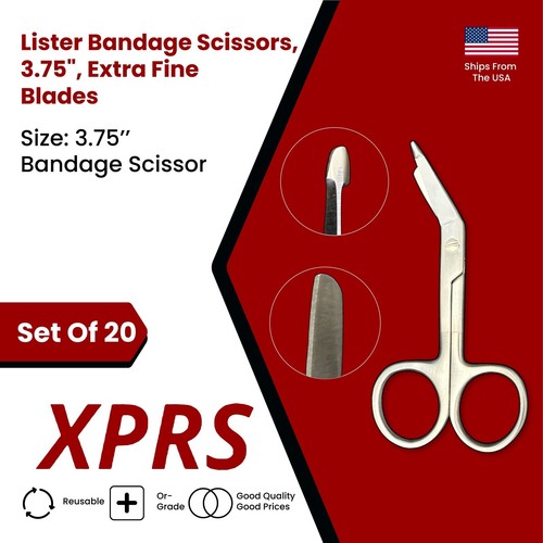 Set of 20 Lister Bandage Scissors, 3.75", Extra Fine Blades - Picture 1 of 8
