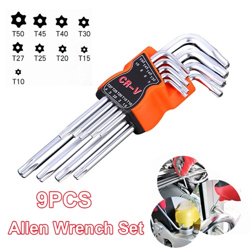 9pc Tamper Proof Torx Torks Star Wrench Hex Key Set Wrench H/D Brand New - Picture 2 of 12