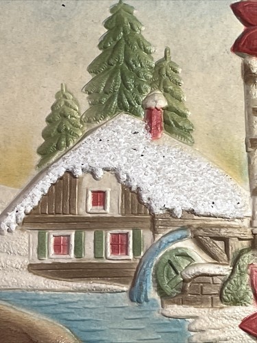 Calendario 3D pulpa prensada troquelada vintage Alemania escama “coco” Allentown PA - Imagen 4 de 14
