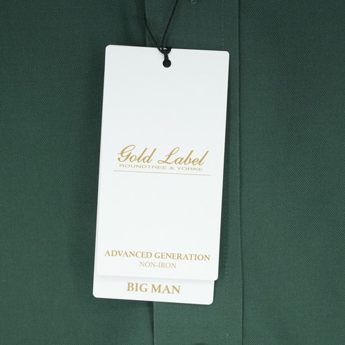 Roundtree Yorke Gold Label Men's Dress Shirt 20"-36/37" BIG Green Non-Iron NWT - Picture 7 of 14