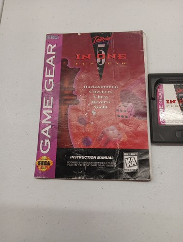 5 in One Fun Pak Sega Game Gear Game With Manual Pre-owned - Picture 2 of 6