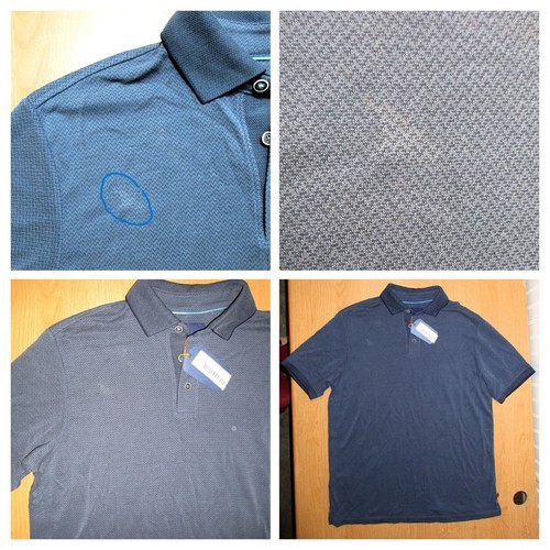 Tommy Bahama Ocean View Polo Shirt Blue Short Sleeve Chevron Texture Modal M NWD - Picture 23 of 24