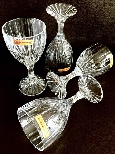Boxed Set of 4 Superb Bavarian / German Nactmann “Prestige” Crystal Wine Goblets - Picture 12 of 12