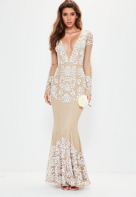 alina plunge maxi dress
