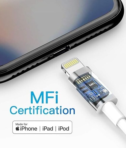 Quntis Lot de 3 Câble de Chargeur iPhone MFi Certifié Câble - Photo 5/6