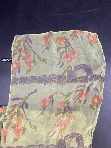 Bufanda rectangular de rayón transparente retro moderna para cosecha de melocotón verde zazou lujo - Imagen 6 de 8