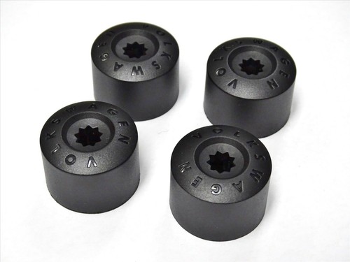 GENUINE VW GOLF PASSAT T-ROC POLO LOCKING WHEEL NUT BOLT PLASTIC COVERS CAPS x4 - Picture 4 of 12