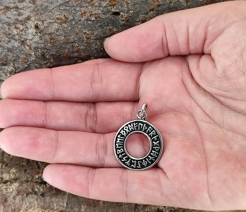 Colgante de cadena 925 plata alfabeto futhark runas runa todas las letras ABC runas - Imagen 128 de 132