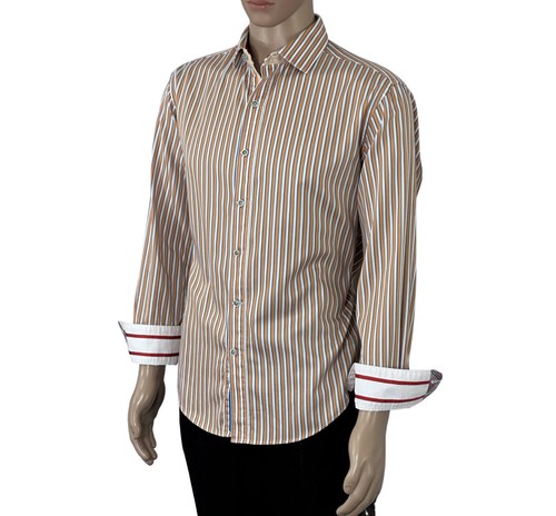 Camisa para hombre Robert Graham talla L (16 1/2) manga larga calce ajustada 100 % algodón - Imagen 4 de 10