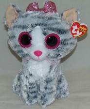 New! Ty Beanie Boos KIKI the Gray Tiger Cat Medium Buddy 9" size