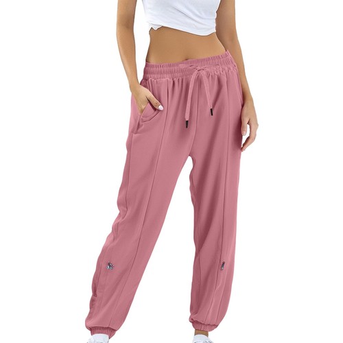 Women Bottom Sweatpants Baggy High Waist Elastic Jogger Drawstring Athletic Pant - Picture 34 of 48