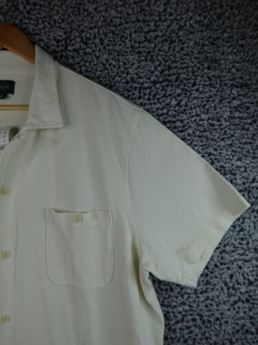 J. Crew Men's Cotton Button Down Short Sleev Shirt Double Brest Pocket XXL Ivory - Picture 3 of 13