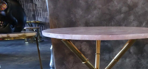 36" Round Elegant Rose Quartz Centerpieces Coffee Table Luxury Quartz Rooms Deco - Picture 3 of 8