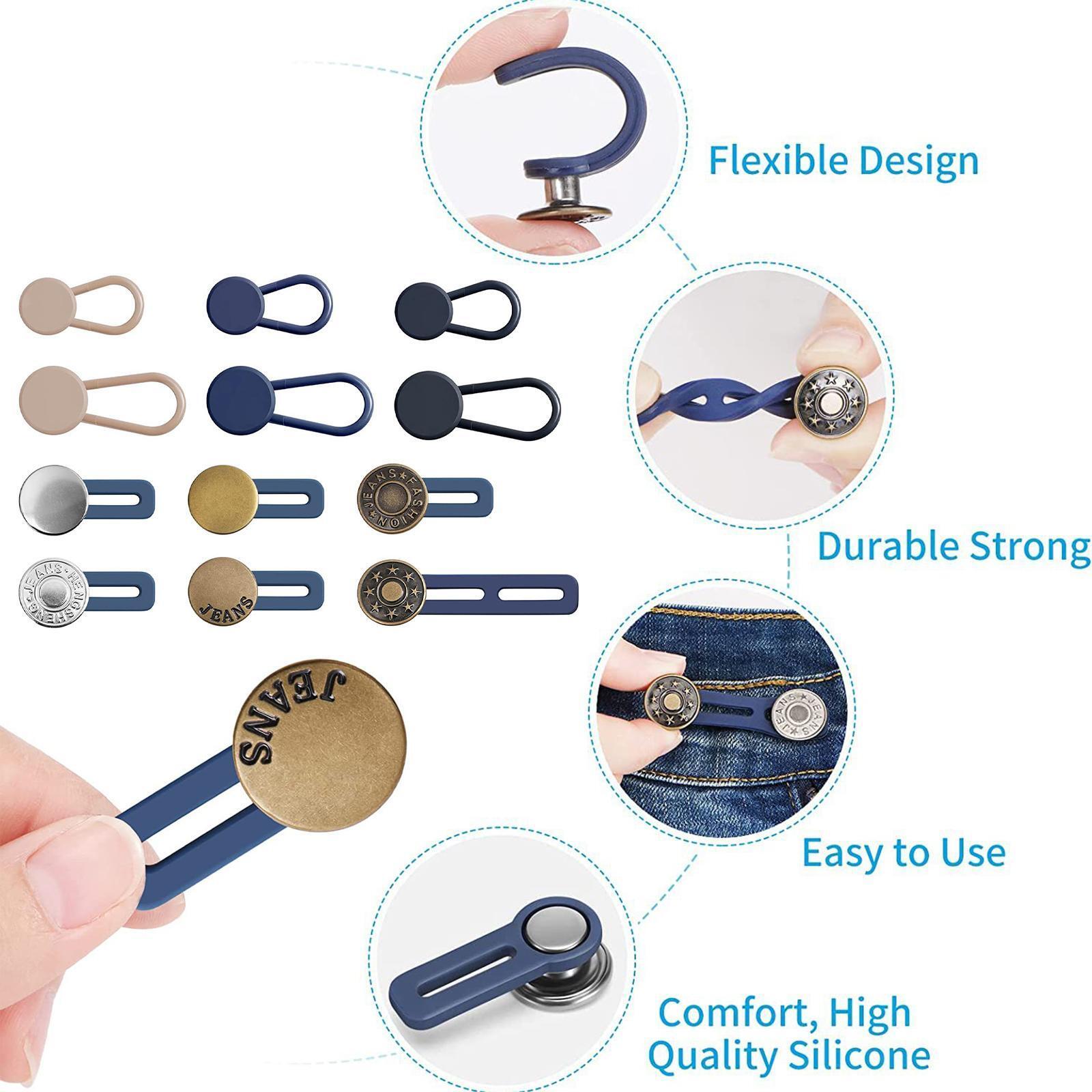 12x Pants Button Extender Elastic No Sew Shirt Collar Extenders Waistband eBay