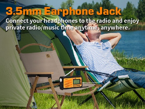 XHDATA D608WB FM/AM/SW/NOAA Radio Solar HandCrank Emergency Rechargeable Radio - Picture 12 of 15