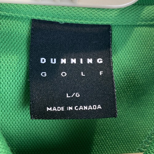 Dunning Golf Mens Large Polo Shirt Short Sleeve Green Poly Microfiber - Picture 9 of 13
