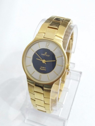 Sartego Seville quartz sapphire 50 meter Gold tone women's watch SVQ663 - Picture 2 of 5