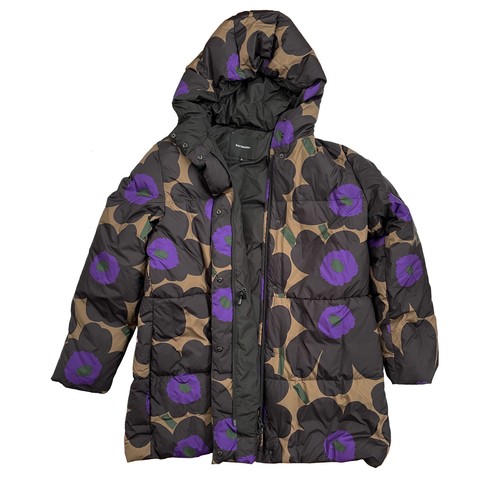 MARIMEKKO Parka Piumino con Cappuccio Giacca Gailu Pieni Unikko 2 Zip Frontali Tg 2XL - Foto 2 di 15