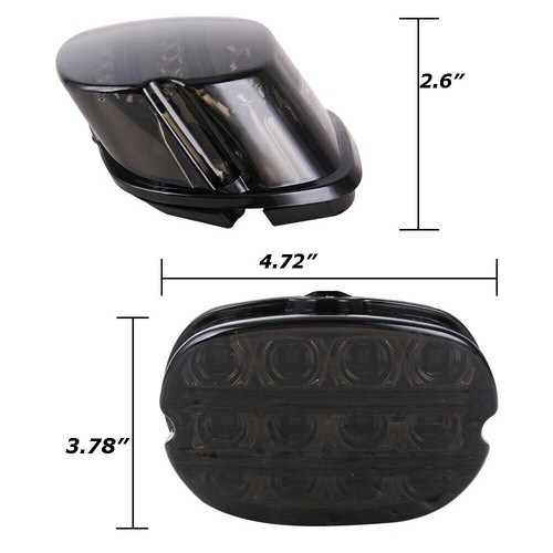 Rear Smoked LED Tail Light For Harley Touring Dyna Glide Softail Sportster Brake - Picture 3 of 11