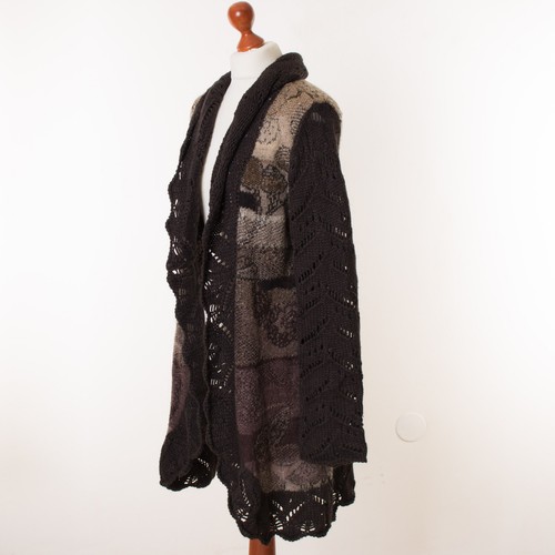 Cárdigan abierto ALDOMARTINS Anthropologie lana alpaca mohair marrón talla D 44 - Imagen 1 de 6