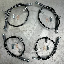 Black Stainless Front & Rear Brake Line Replacement Kit For 90-93 Acura Integra