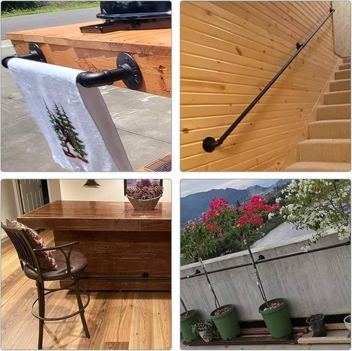Heavy Duty Pipe Stair Case Hand Rail Grab Wall Banister/Multipurpose Use - 55CM - Picture 6 of 7