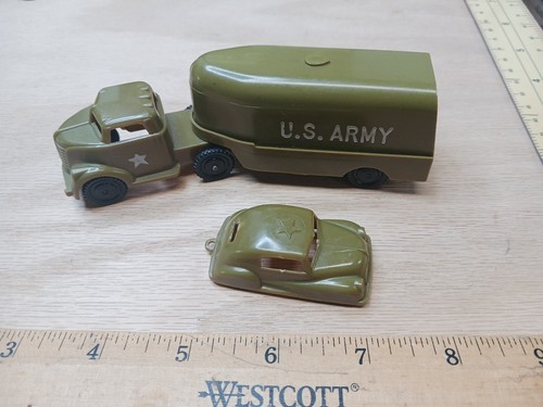 Vintage Army Plastic Toy Truck And Car Set By PYRO Made In USA Old Antique... - Picture 15 of 17