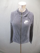 NIKE Size XL Girls Gray Organic Cotton Blend Full Zip Pocket Athletic Jacket 733